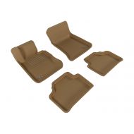 3D MAXpider Complete Set Custom Fit All-Weather Floor Mat for Select BMW X1 (E84) xDrive Models - Kagu Rubber (Tan)