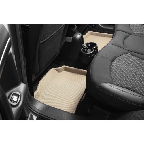  3D MAXpider Complete Set Custom Fit All-Weather Floor Mat for Select BMW X1 (E84) xDrive Models - Kagu Rubber (Tan)