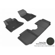 3D MAXpider Complete Set Custom Fit All-Weather Floor Mat for Select Fiat 500L Models - Kagu Rubber (Black)