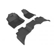 3D MAXpider Complete Set Custom Fit All-Weather Floor Mat for Select Dodge Ram 1500 Models - Kagu Rubber (Black)