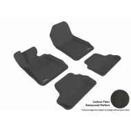 3D MAXpider Complete Set Custom Fit All-Weather Floor Mat for Select BMW 3 Series Convertible (E93) Models - Kagu Rubber (Black)
