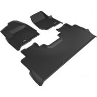 3D MAXpider Second Row Custom Fit All-Weather Floor Mat for Ford F-250/350/450 Crew Cab Models - Kagu Rubber (Black)