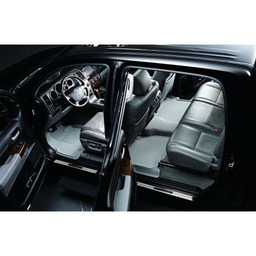  3D MAXpider Complete Set Custom Fit All-Weather Floor Mat for Select Volkswagen Touareg Models - Kagu Rubber (Black)