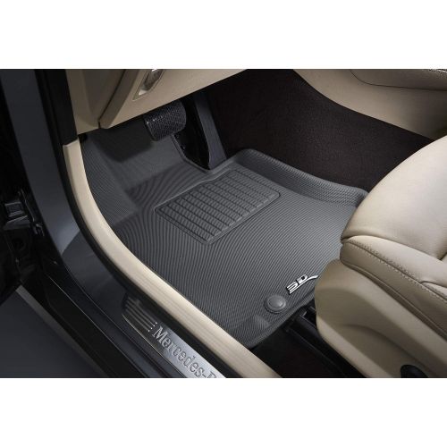  3D MAXpider Front Row Custom Fit All-Weather Floor Mat for Select Toyota Tundra Models - Kagu Rubber (Gray)