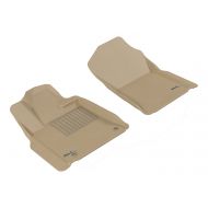 3D MAXpider Front Row Custom Fit All-Weather Floor Mat for Select Toyota Tundra Models - Kagu Rubber (Tan)