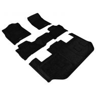3D MAXpider Complete Set Custom Fit All-Weather Floor Mat for Select Chevrolet Suburban Models - Classic Carpet (Black)