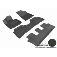 3D MAXpider Complete Set Custom Fit All-Weather Floor Mat for Select Kia Sorento Models - Kagu Rubber (Black)