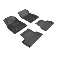 3D MAXpider Complete Set Custom Fit All-Weather Floor Mat for Select Buick Verano Models - Kagu Rubber (Black)