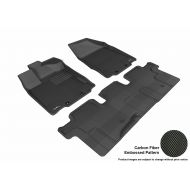 3D MAXpider Complete Set Custom Fit All-Weather Floor Mat for Select Nissan Pathfinder Models - Kagu Rubber (Black)