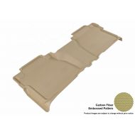 3D MAXpider Second Row Custom Fit All-Weather Floor Mat for Select Toyota Tundra Models - Kagu Rubber (Tan)