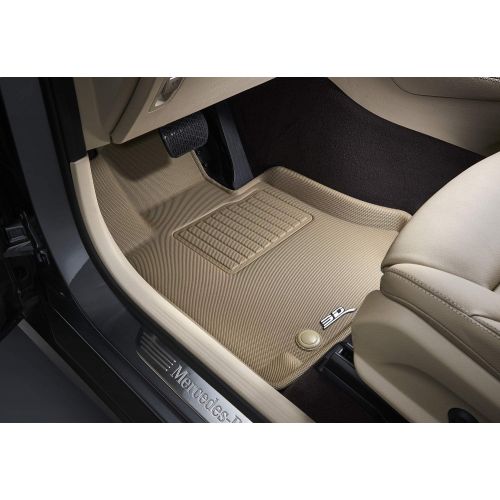  3D MAXpider Front Row Custom Fit All-Weather Floor Mat for Select Toyota Tundra Models - Kagu Rubber (Tan)