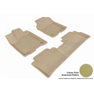 3D MAXpider Complete Set Custom Fit All-Weather Floor Mat for Select Acura RDX Models - Kagu Rubber (Tan)