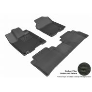 3D MAXpider Complete Set Custom Fit All-Weather Floor Mat for Select Acura RDX Models - Kagu Rubber (Black)
