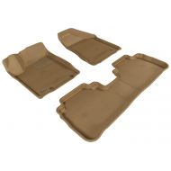 3D MAXpider Complete Set Custom Fit All-Weather Floor Mat for Select Nissan Murano Models - Kagu Rubber (Tan)