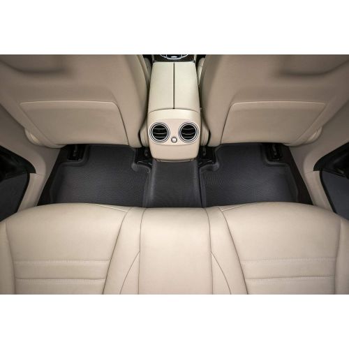  3D MAXpider Second Row Custom Fit All-Weather Floor Mat for Select Dodge Durango/Jeep Grand Cherokee Models - Kagu Rubber (Black)