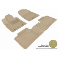 3D MAXpider Complete Set Custom Fit All-Weather Floor Mat for Select Jeep Grand Cherokee Models - Kagu Rubber (Tan)