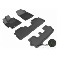 3D MAXpider Complete Set Custom Fit All-Weather Floor Mat for Select Toyota Highlander Models - Kagu Rubber (Black)