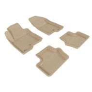 3D MAXpider Complete Set Custom Fit All-Weather Floor Mat for Select Jeep Compass Models - Kagu Rubber (Tan)