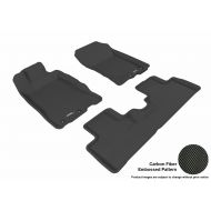 3D MAXpider Complete Set Custom Fit All-Weather Floor Mat for Select Honda Insight Models - Kagu Rubber (Black)