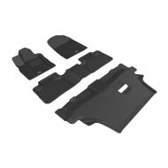 3D MAXpider Complete Set Custom Fit All-Weather Floor Mat for Select Dodge Durango Models - Kagu Rubber (Black)