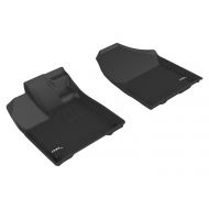3D MAXpider Front Row Custom Fit All-Weather Floor Mat for Select Honda Pilot Models - Kagu Rubber (Black)