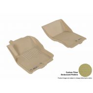 3D MAXpider Front Row Custom Fit All-Weather Floor Mat for Select Nissan Frontier Models - Kagu Rubber (Tan)