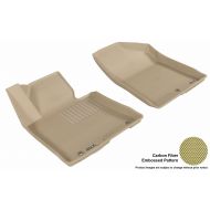 3D MAXpider Front Row Custom Fit All-Weather Floor Mat for Select Hyundai Elantra GT Models - Kagu Rubber (Tan)