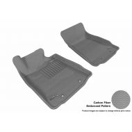 3D MAXpider Front Row Custom Fit All-Weather Floor Mat for Select Nissan 370Z Models - Kagu Rubber (Gray)