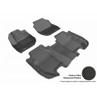 3D MAXpider Complete Set Custom Fit All-Weather Floor Mat for Select Honda Fit Models - Kagu Rubber (Black)