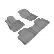 3D MAXpider Complete Set Custom Fit All-Weather Floor Mat for Select Mitsubishi Outlander Models - Kagu Rubber (Gray)