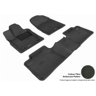 3D MAXpider Complete Set Custom Fit All-Weather Floor Mat for Select Dodge Durango Models - Kagu Rubber (Black)