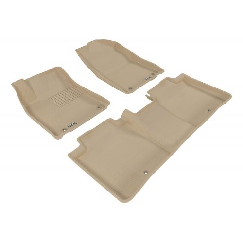  3D MAXpider Complete Set Custom Fit All-Weather Floor Mat for Select Lexus ES/ ES Hybrid Models - Kagu Rubber (Tan)