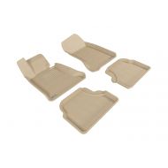 3D MAXpider Complete Set Custom Fit All-Weather Floor Mat for Select BMW 5 Series (E60) Models - Kagu Rubber (Tan)
