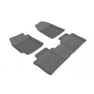 3D MAXpider Complete Set Custom Fit All-Weather Floor Mat for Select Toyota Camry Models - Kagu Rubber (Gray)