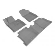 3D MAXpider Custom Fit Complete Floor Mat Set for Select Hyundai Sonata Models - Kagu Rubber (Gray)