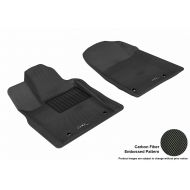 3D MAXpider Front Row Custom Fit All-Weather Floor Mat for Select Dodge Durango / Jeep Grand Cherokee Models - Kagu Rubber (Black)