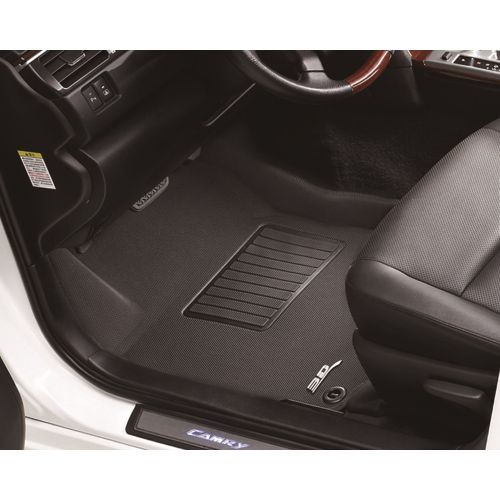  3D MAXpider Front Row Custom Fit All-Weather Floor Mat for Select Dodge Durango / Jeep Grand Cherokee Models - Kagu Rubber (Black)