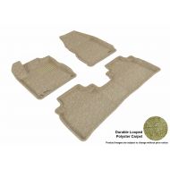 3D MAXpider Complete Set Custom Fit Floor Mat for Select Nissan Murano Models - Classic Carpet (Tan)