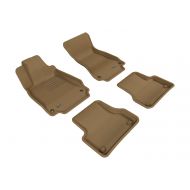 3D MAXpider Complete Set Custom Fit All-Weather Floor Mat for Select Audi A6/S6 Sedan Models - Kagu Rubber (Tan)