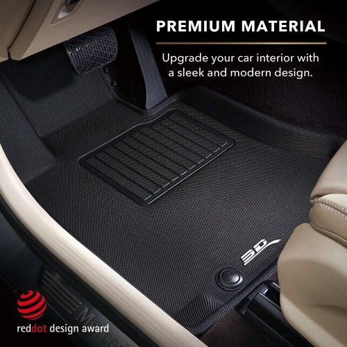  3D MAXpider Honda CR-V CRV 2017-2020 Custom Fit All-Weather Car Floor Mats Liners, Kagu Series (1st & 2nd Row, Black)