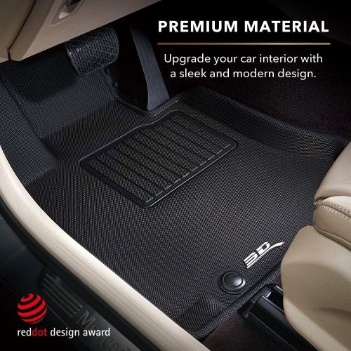  3D MAXpider Toyota Camry 2015-2017 Custom Fit All-Weather Car Floor Mats Liners, Kagu Series (1st & 2nd Row, Black)