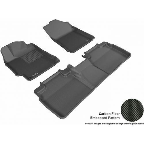  3D MAXpider Toyota Camry 2015-2017 Custom Fit All-Weather Car Floor Mats Liners, Kagu Series (1st & 2nd Row, Black)
