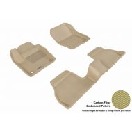 3D MAXpider Complete Set Custom Fit All-Weather Floor Mat for Select Ford Focus Models - Kagu Rubber (Tan)