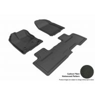 3D MAXpider Complete Set Custom Fit All-Weather Floor Mat for Select Ford Edge Models - Kagu Rubber (Black)