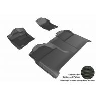 3D MAXpider Complete Set Custom Fit All-Weather Floor Mat for Select Chevrolet Silverado Models - Kagu Rubber (Black)
