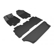 3D MAXpider Complete Set Custom Fit All-Weather Floor Mat for Select Honda Odyssey Models - Kagu Rubber (Black)