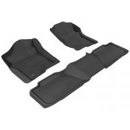 3D MAXpider L1CH04901509 Complete Set Custom Fit All-Weather Floor Mat for Select Chevrolet Tahoe Models - Kagu Rubber (Black)