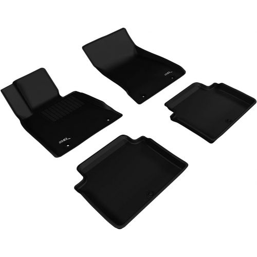  3D MAXpider L1GS00301509 Complete Set Custom Fit All-Weather Floor Mat for Select Genesis G80 Models - Kagu Rubber (Black)