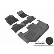 3D MAXpider Complete Set Custom Fit All-Weather Floor Mat for Select Chevrolet Suburban Bucket Second Row Models - Kagu Rubber (Black)