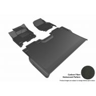 3D MAXpider Complete Set Custom Fit All-Weather Floor Mat for Select Ford F-150 SuperCrew Models - Kagu Rubber (Black)